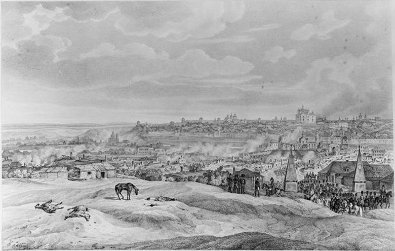 Адам. Вид Смоленска с северной стороны 19 августа 1812 г.